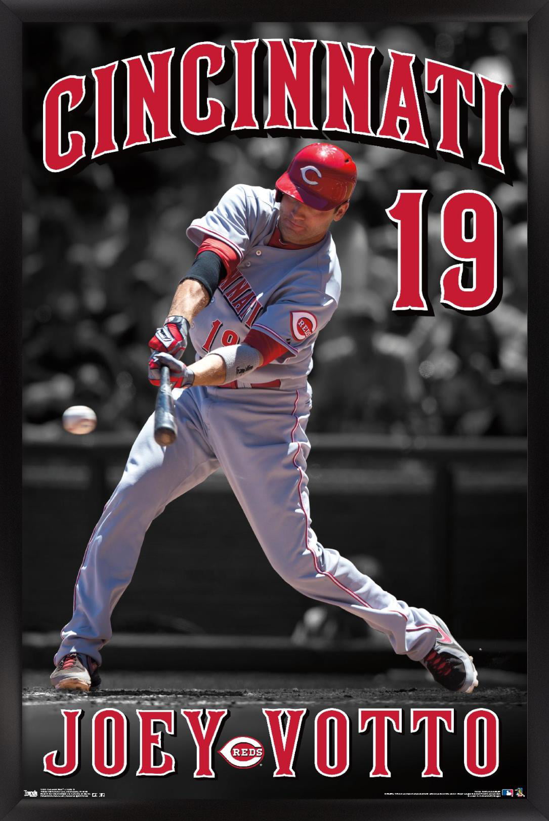 MLB Cincinnati Reds - Joey Votto 15 Wall Poster, 14.725 x 22.375, Framed  