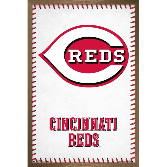 MLB Cincinnati Reds - Logo 17 Wall Poster, 14.725" x 22.375", Framed
