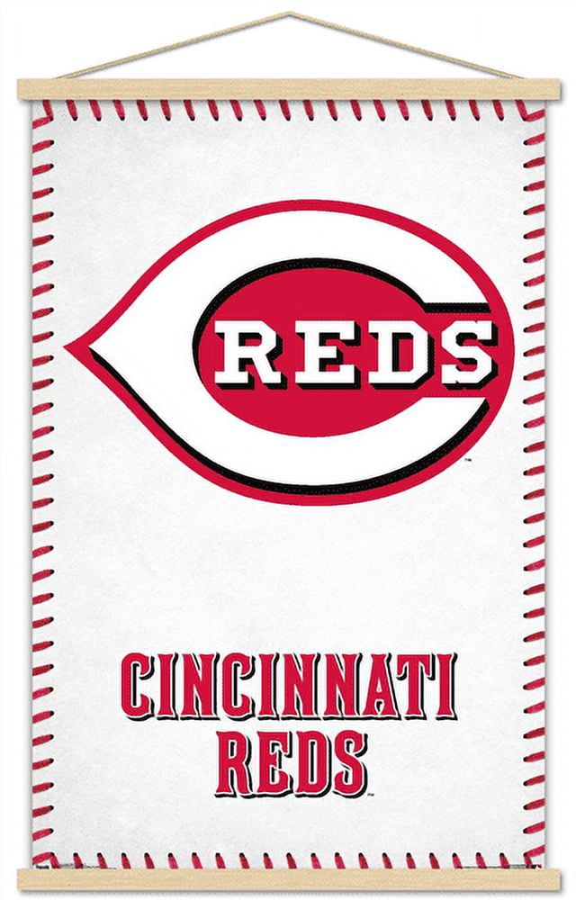MLB Cincinnati Reds - Logo 17 Wall Poster with Wooden Magnetic Frame, 22.375" x 34"