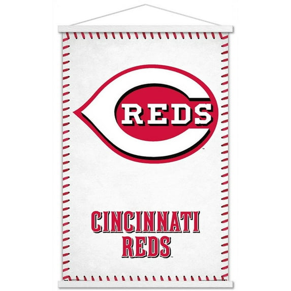 MLB Cincinnati Reds - Logo 17 Wall Poster with Wooden Magnetic Frame, 22.375" x 34"