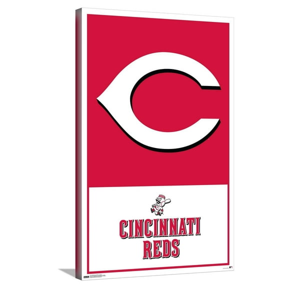 MLB Cincinnati Reds - Logo 22 Canvas Wall Poster, 22.375" x 34"