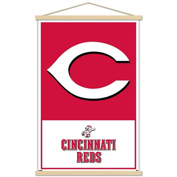 MLB Cincinnati Reds - Logo 22 Wall Poster with Magnetic Frame, 22.375" x 34"