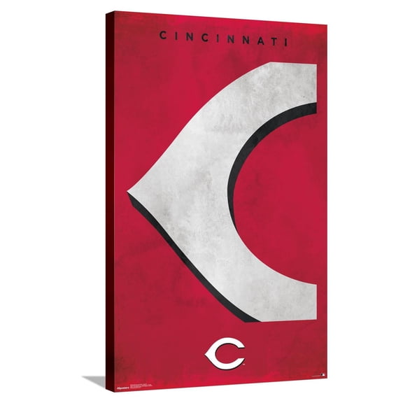 MLB Cincinnati Reds - Logo 25 Canvas Wall Poster, 22.375" x 34"