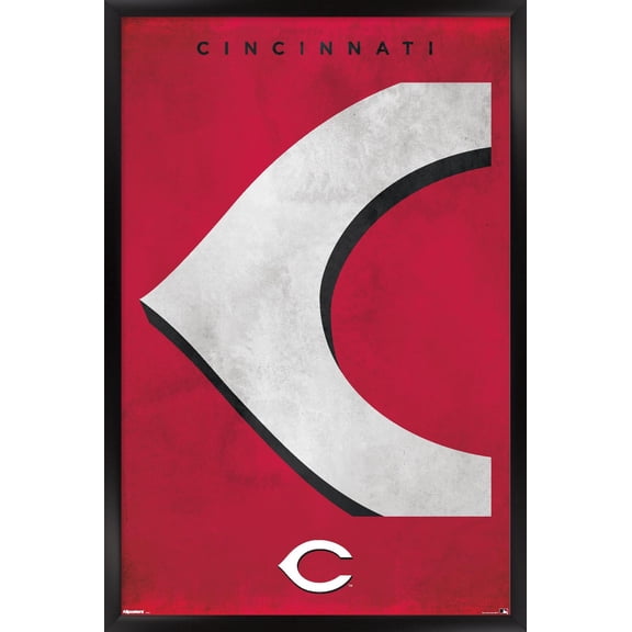 MLB Cincinnati Reds - Logo 25 Wall Poster, 22.375" x 34" Framed