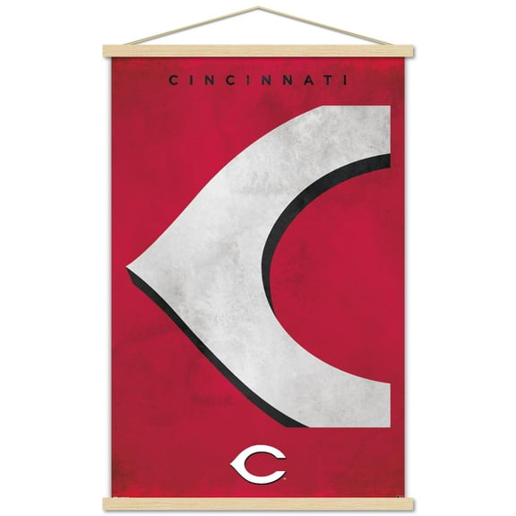 MLB Cincinnati Reds - Logo 25 Wall Poster with Magnetic Frame, 22.375" x 34"