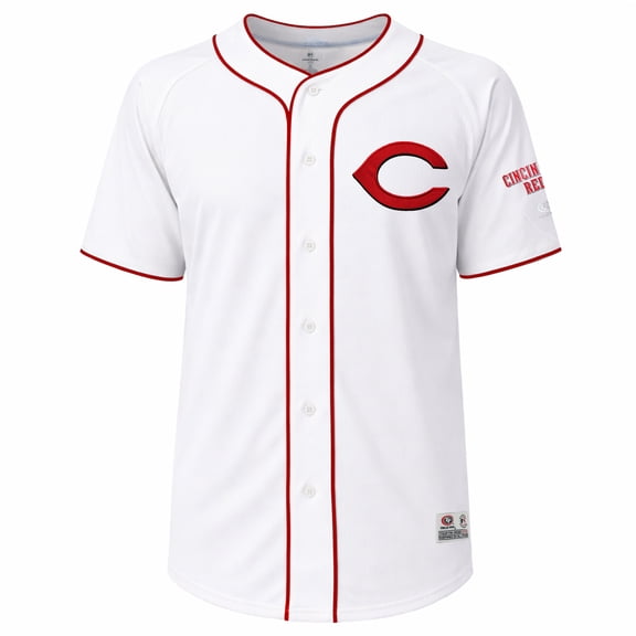 MLB Cincinnati Reds Sox Men's White Full Button Jersey