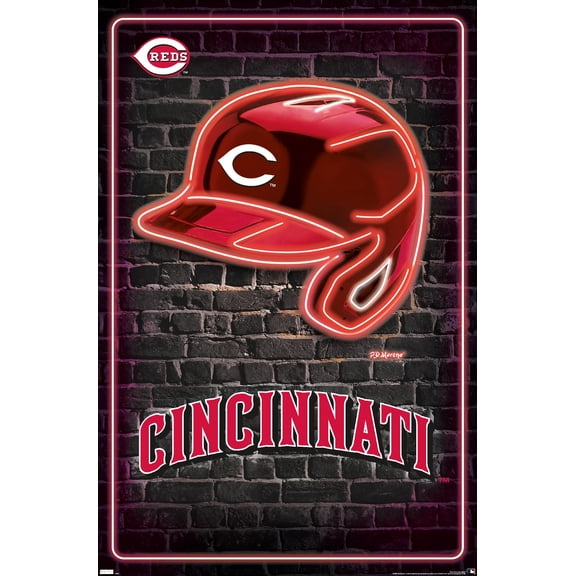MLB Cincinnati Reds - Neon Helmet 23 Wall Poster, 14.725" x 22.375"