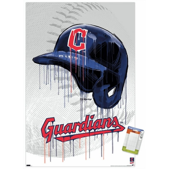 MLB Cleveland Guardians - Drip Helmet 22 Wall Poster, 14.725" x 22.375"