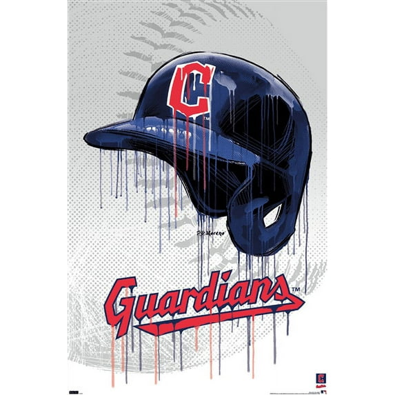 MLB Cleveland Guardians - Drip Helmet 22 Wall Poster, 22.375" x 34"