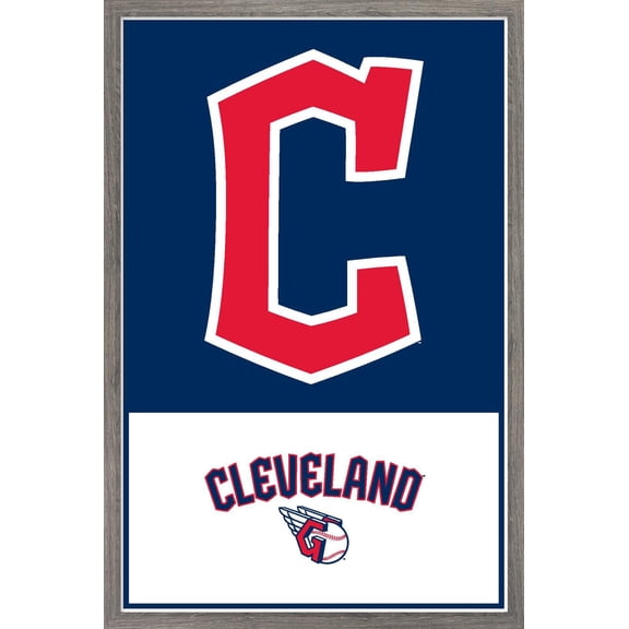 MLB Cleveland Guardians - Logo 22 Wall Poster, 14.725" x 22.375" Framed