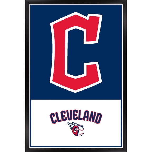 Cleveland Guardians 24.25" x 35.75" Framed Logo Poster