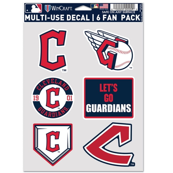 MLB Cleveland Guardians Prime 5" x 7.75" Six Pack Decal