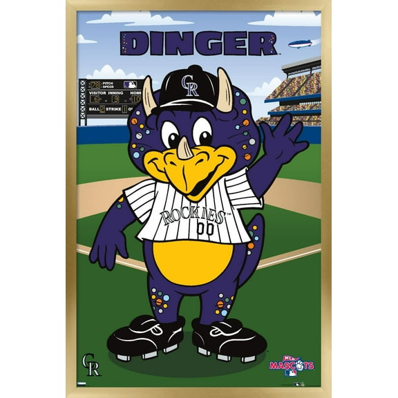 MLB Colorado Rockies - Dinger Wall Poster, 14.725" x 22.375", Framed