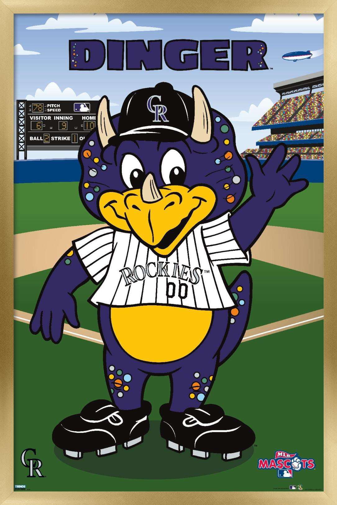 MLB Colorado Rockies - Dinger Wall Poster, 22.375" x 34", Framed