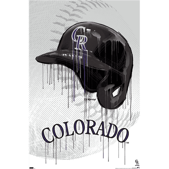MLB Colorado Rockies - Drip Helmet 22 Wall Poster, 14.725" x 22.375"