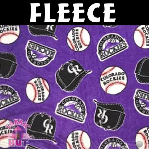 MLB Colorado Rockies Fleece Fabric, per Yard
