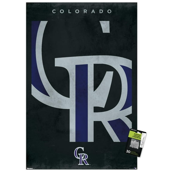 MLB Colorado Rockies - Logo 25 Wall Poster with Pushpins, 22.375" x 34"