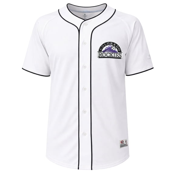 MLB Colorado Rockies Men's White Full Button Jersey