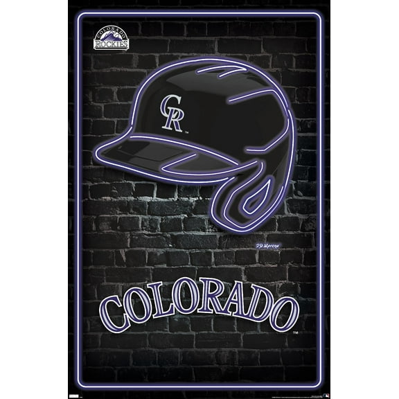 MLB Colorado Rockies - Neon Helmet 23 Wall Poster, 22.375" x 34"