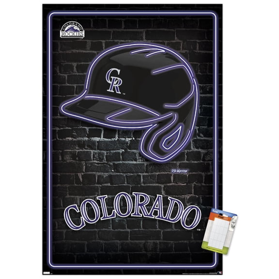 MLB Colorado Rockies - Neon Helmet 23 Wall Poster, 22.375" x 34"