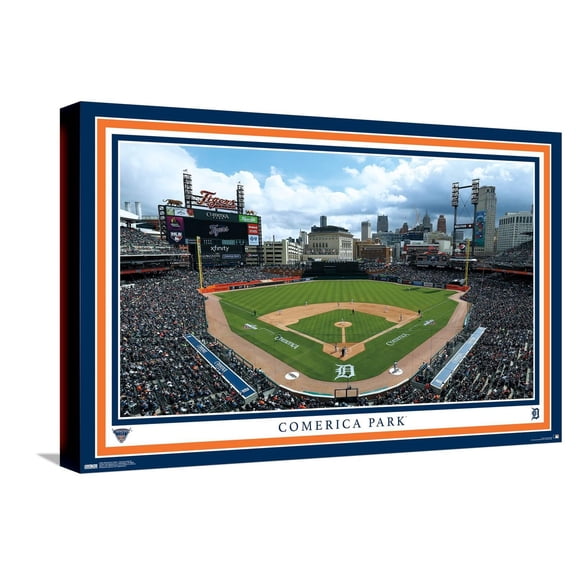 MLB Detroit Tigers - Comerica Park 22 Canvas Wall Poster, 14.725" x 22.375"