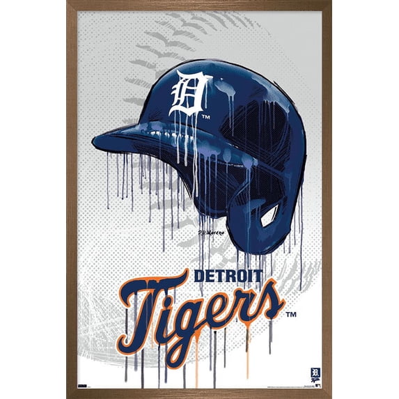 MLB Detroit Tigers - Drip Helmet 22 Wall Poster, 14.725" x 22.375" Framed
