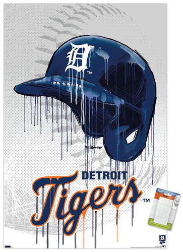 MLB Detroit Tigers - Drip Helmet 22 Wall Poster, 14.725" x 22.375"