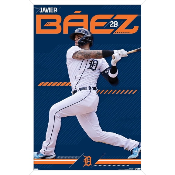 MLB Detroit Tigers - Javier Báez 23 Wall Poster, 22.375" x 34" Framed