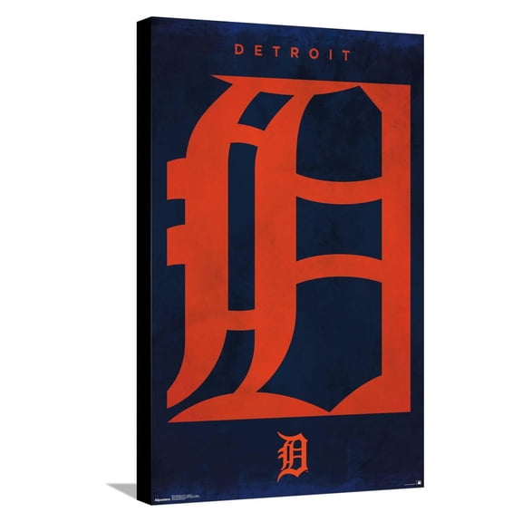 MLB Detroit Tigers - Logo 25 Canvas Wall Poster, 14.725" x 22.375"