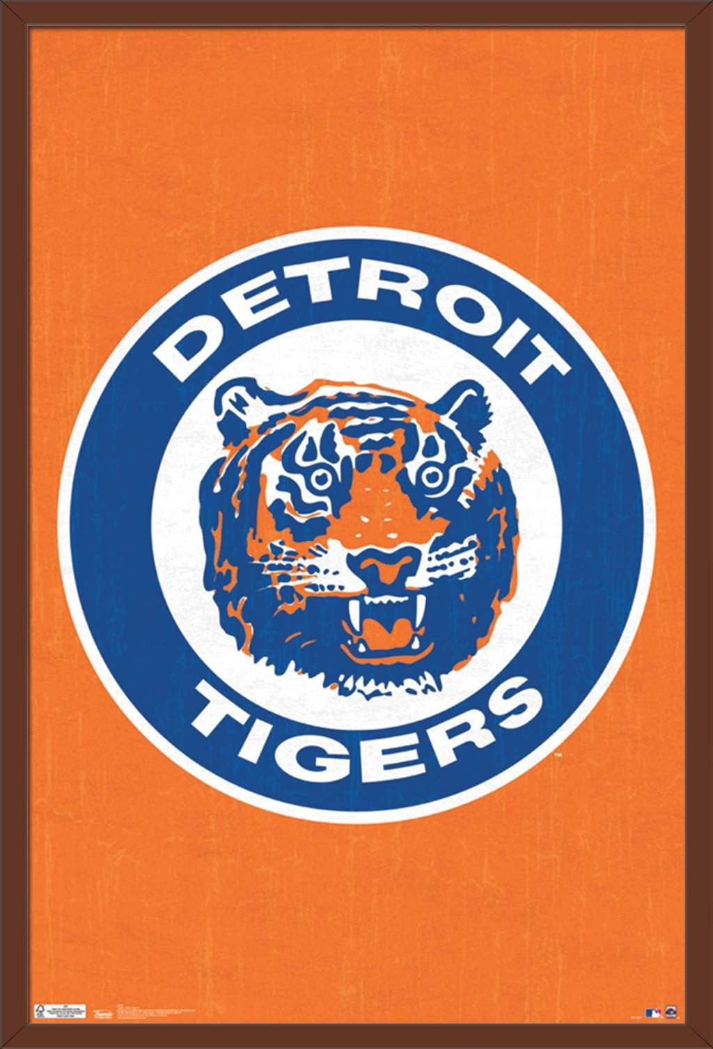 MLB Detroit Tigers - Retro Logo 14 Wall Poster, 22.375" x 34", Framed