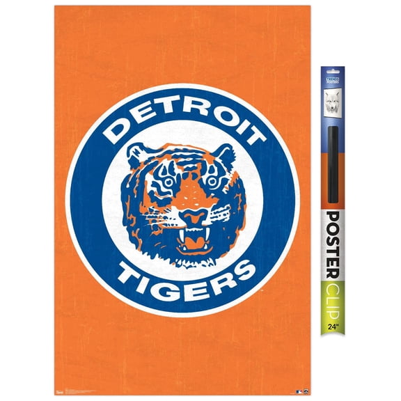 MLB Detroit Tigers - Retro Logo Premium Poster and Poster Clip Bundle