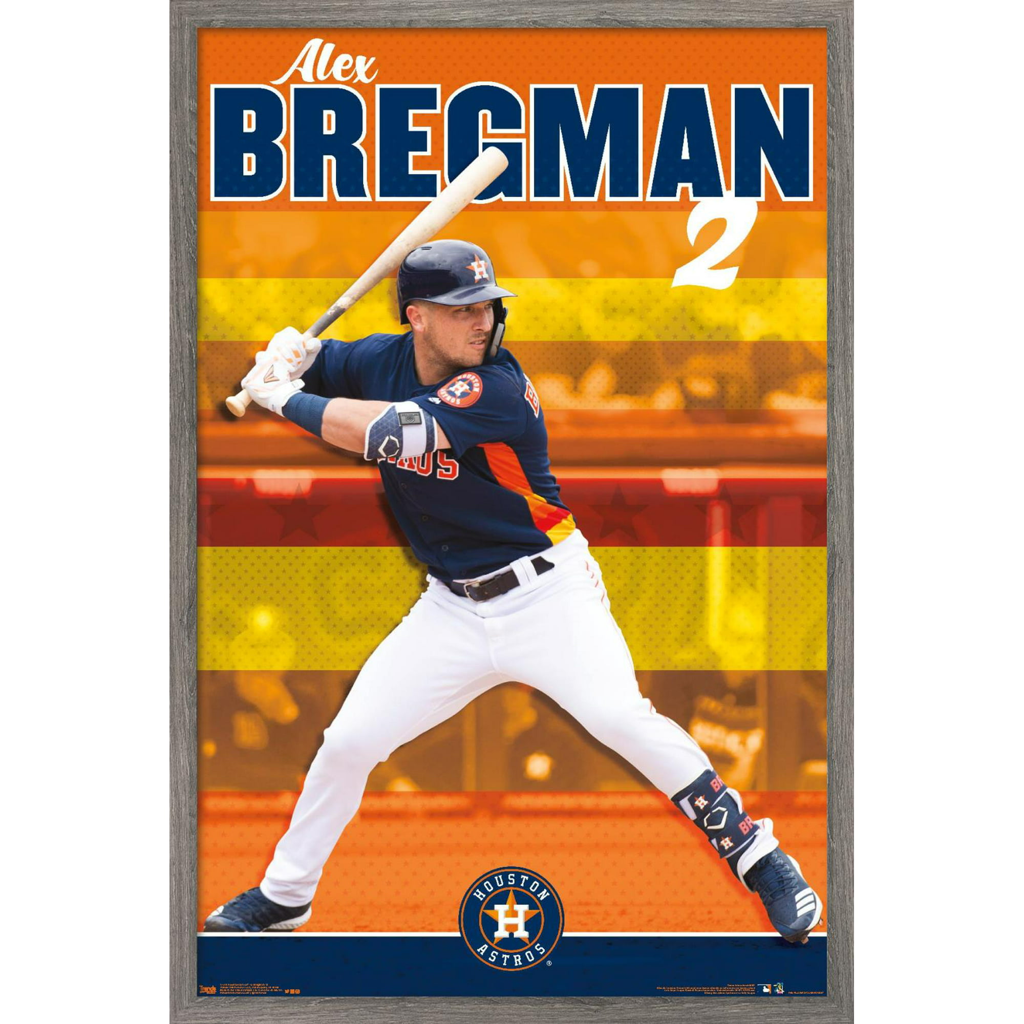MLB Houston Astros - Alex Bregman 19 Wall Poster, 22.375 x 34, Framed