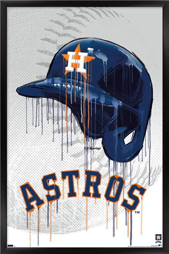 MLB Houston Astros - Drip Helmet 22 Wall Poster, 22.375" x 34" Framed