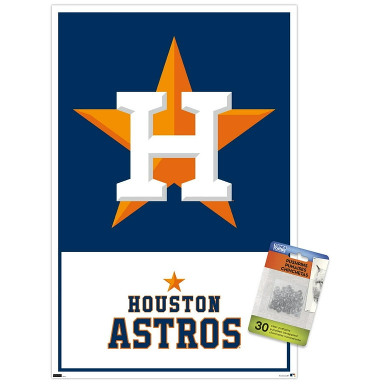 MLB Houston Astros - Logo 22 Wall Poster with Push Pins, 14.725 x 22.375