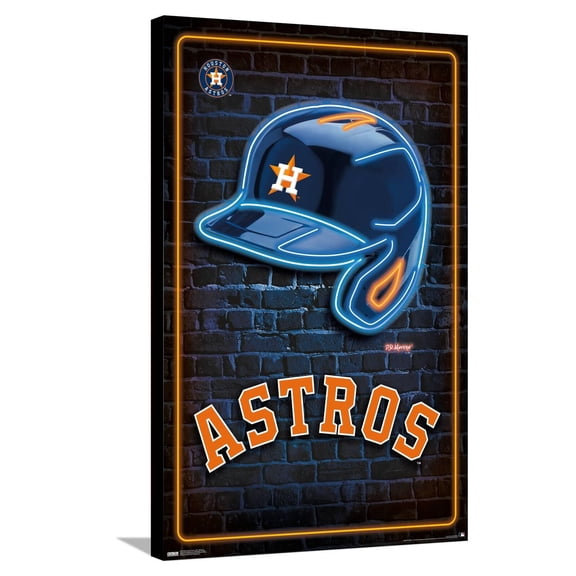 MLB Houston Astros - Neon Helmet 23 Canvas Wall Poster, 22.375" x 34"