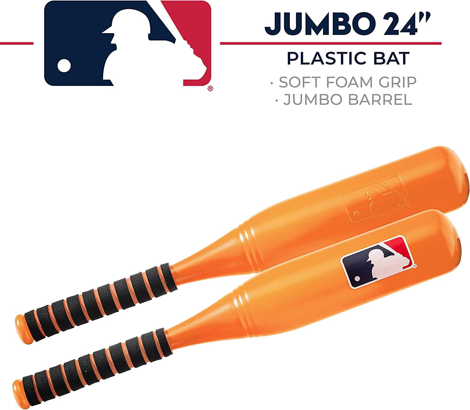 MLB Jumbo Kids Plastic Baseball Bat Large Barrel for Kids + Toddlers