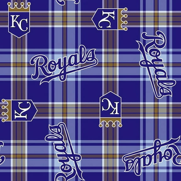 MLB Kansas City Royals 58" 100% Polyester Fleece Sports Logo Fabric By the Yard, Blue