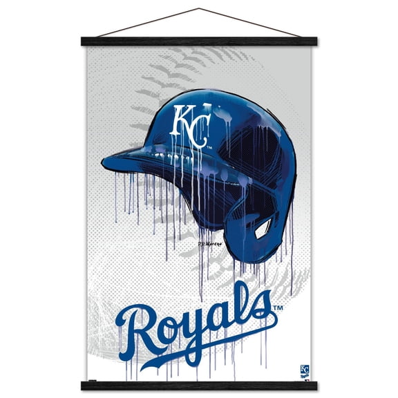 MLB Kansas City Royals - Drip Helmet 22 Wall Poster with Magnetic Frame, 22.375" x 34"