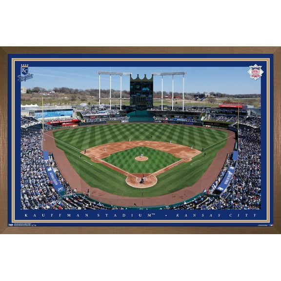 MLB Kansas City Royals - Kauffman Stadium 15 Wall Poster, 14.725" x 22.375", Framed