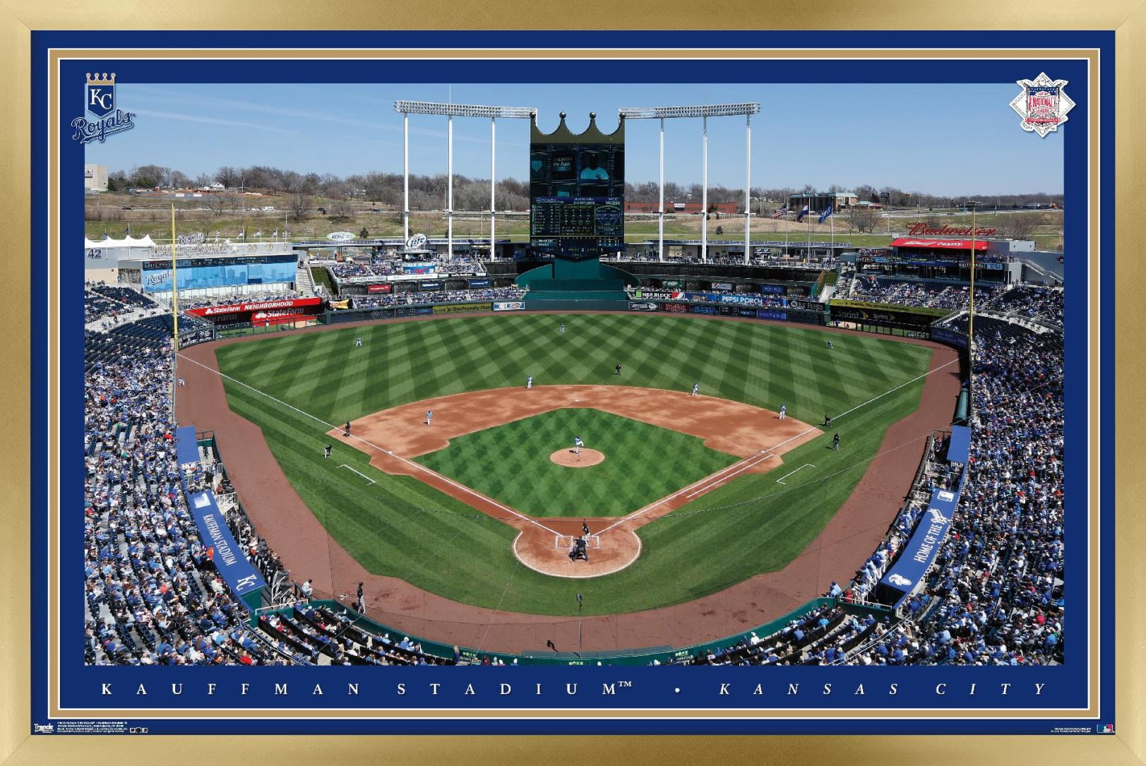 MLB Kansas City Royals - Kauffman Stadium 15 Wall Poster, 22.375" x 34", Framed