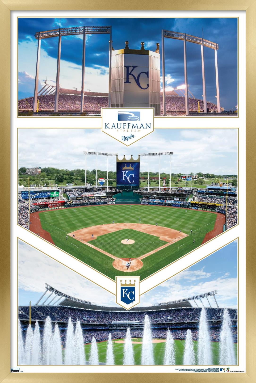 MLB Kansas City Royals - Kauffman Stadium 20 Wall Poster, 14.725" x 22.375", Framed