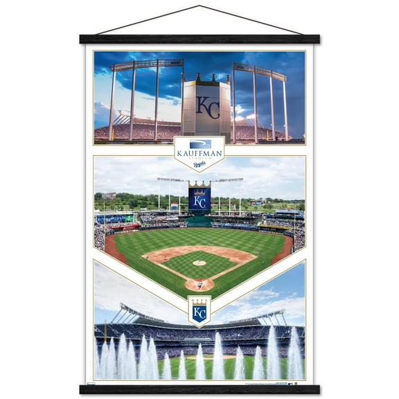 MLB Kansas City Royals - Kauffman Stadium 20 Wall Poster with Wooden Magnetic Frame, 22.375" x 34"
