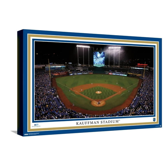 MLB Kansas City Royals - Kauffman Stadium 22 Canvas Wall Poster, 14.725" x 22.375"