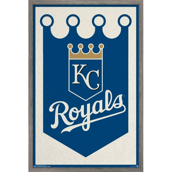 MLB Kansas City Royals - Logo 15 Wall Poster, 14.725" x 22.375", Framed