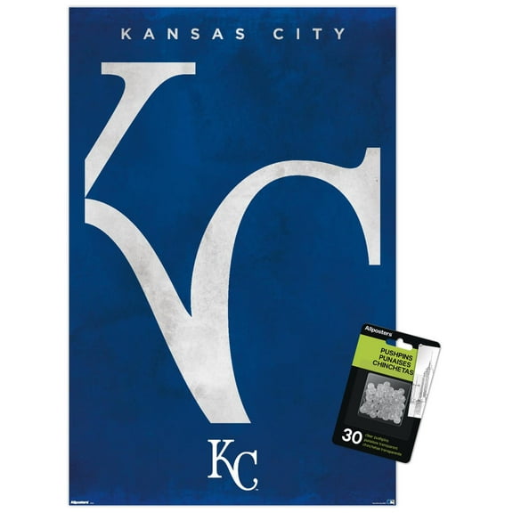 MLB Kansas City Royals - Logo 25 Wall Poster with Push Pins, 14.725" x 22.375"