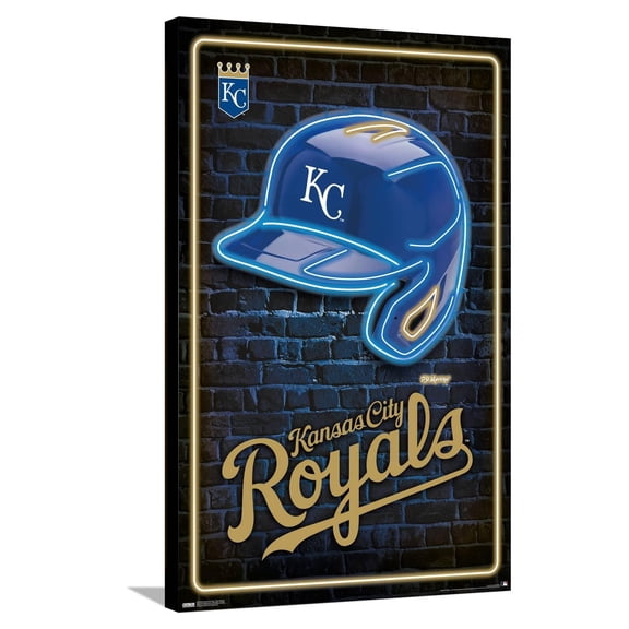 MLB Kansas City Royals - Neon Helmet 23 Canvas Wall Poster, 22.375" x 34"