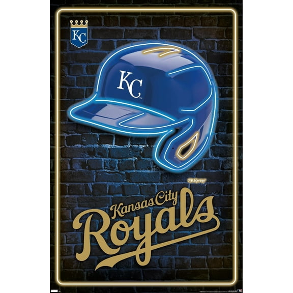 MLB Kansas City Royals - Neon Helmet 23 Wall Poster, 22.375" x 34"