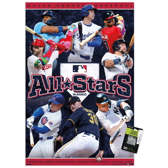 MLB League - All-Stars 26 Wall Poster with Push Pins, 22.375" x 34"
