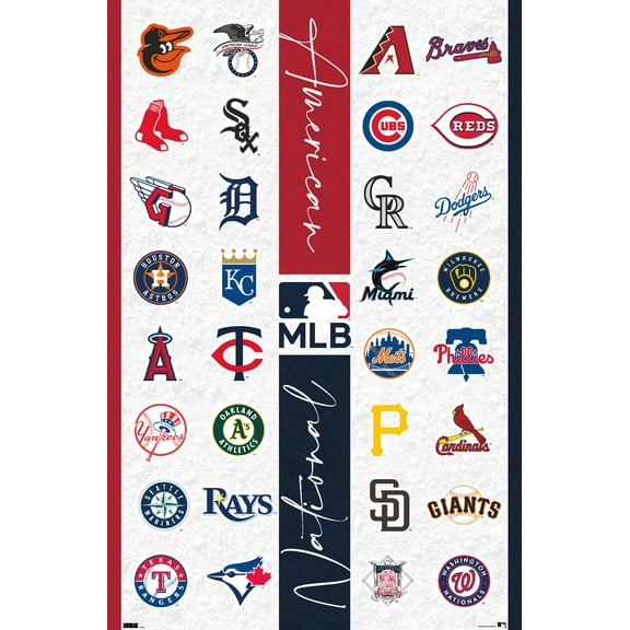 MLB League - Logos 23 Wall Poster, 22.375" x 34"