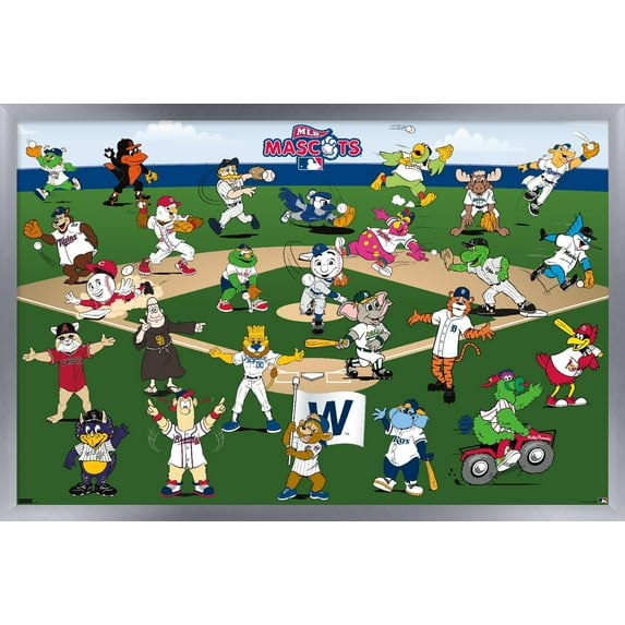 MLB League - Mascots 22 Wall Poster, 14.725" x 22.375" Framed